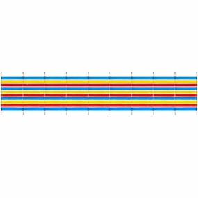 10 Pole Traditional Beach Windbreak - 5ft