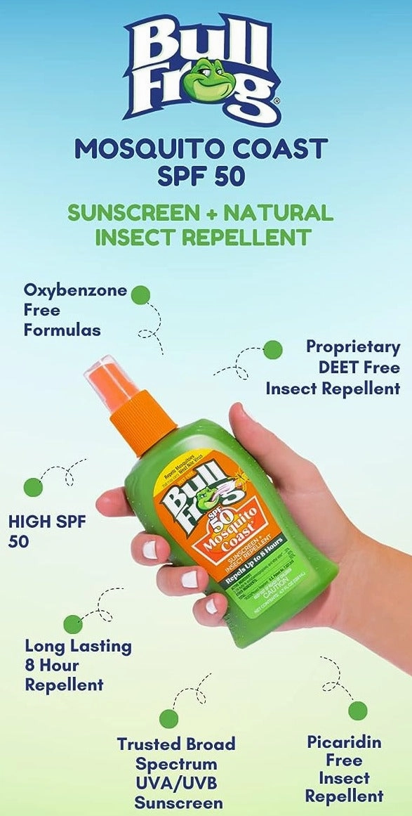 Bullfrog Mosquito Coast Sunscreen and Insect Repellent Pump Spray