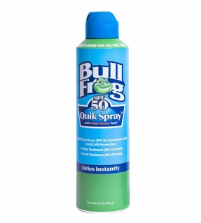 Bullfrog Quik Spray Sunscreen SPF 50 Broad Spectrum UVA/UVB