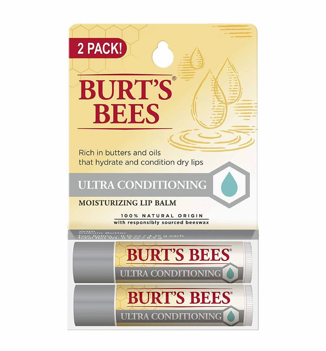 Burt's Bees Lip Balm Tube 2-Pack