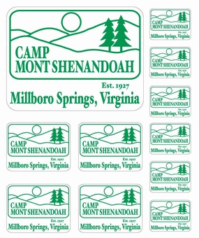 Camp Logo-Camp Mont Shenandoah Decal Set 11-Pack