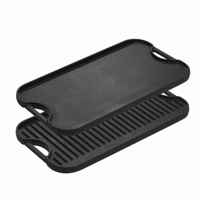 Cast Iron Reversible Grill/Griddle-(20 x 10.5 Inch)