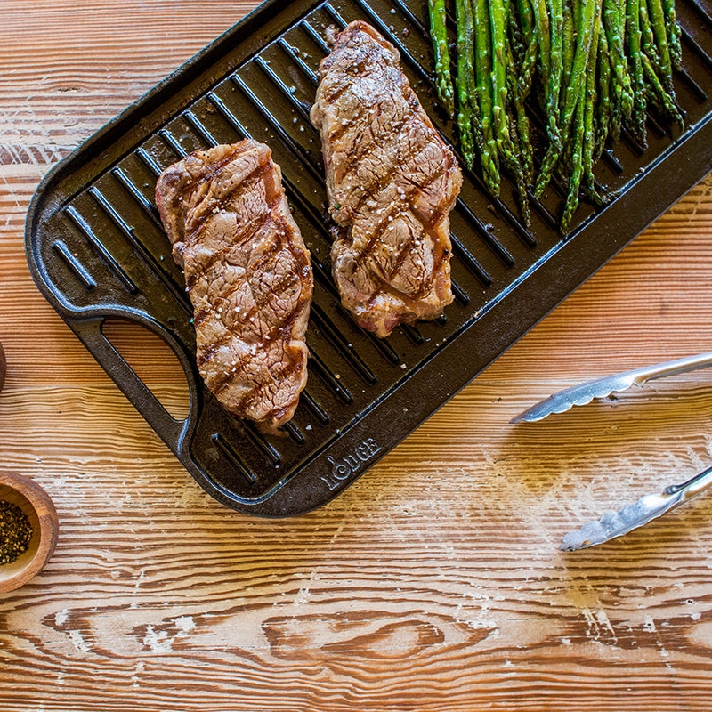 Cast Iron Reversible Grill/Griddle-(20 x 10.5 Inch)