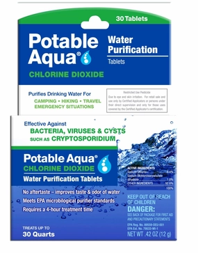 Chlorine Dioxide Water Purification Tablets - 30 Pack