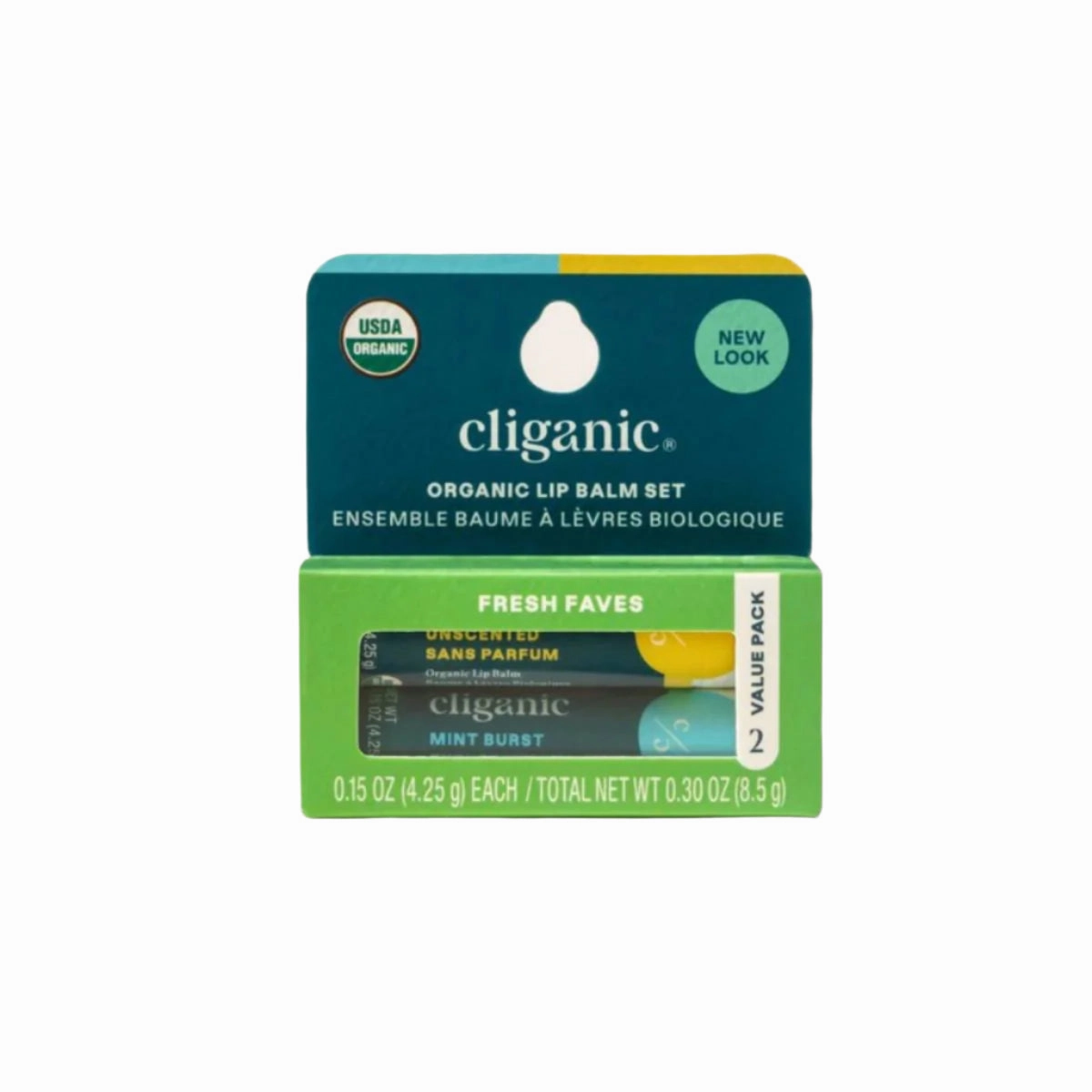Cliganic Organic Lip Balm Set of 2