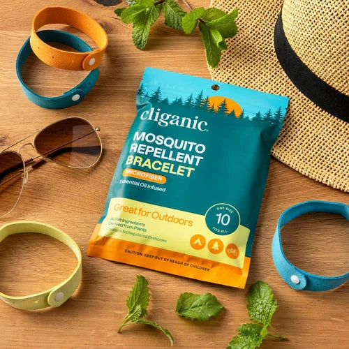 Cliganic Organic Microfiber Mosquito Repellent Bands 10 Pack