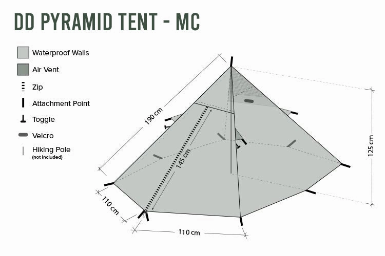 DD Hammocks Pyramid Tent, Multicam