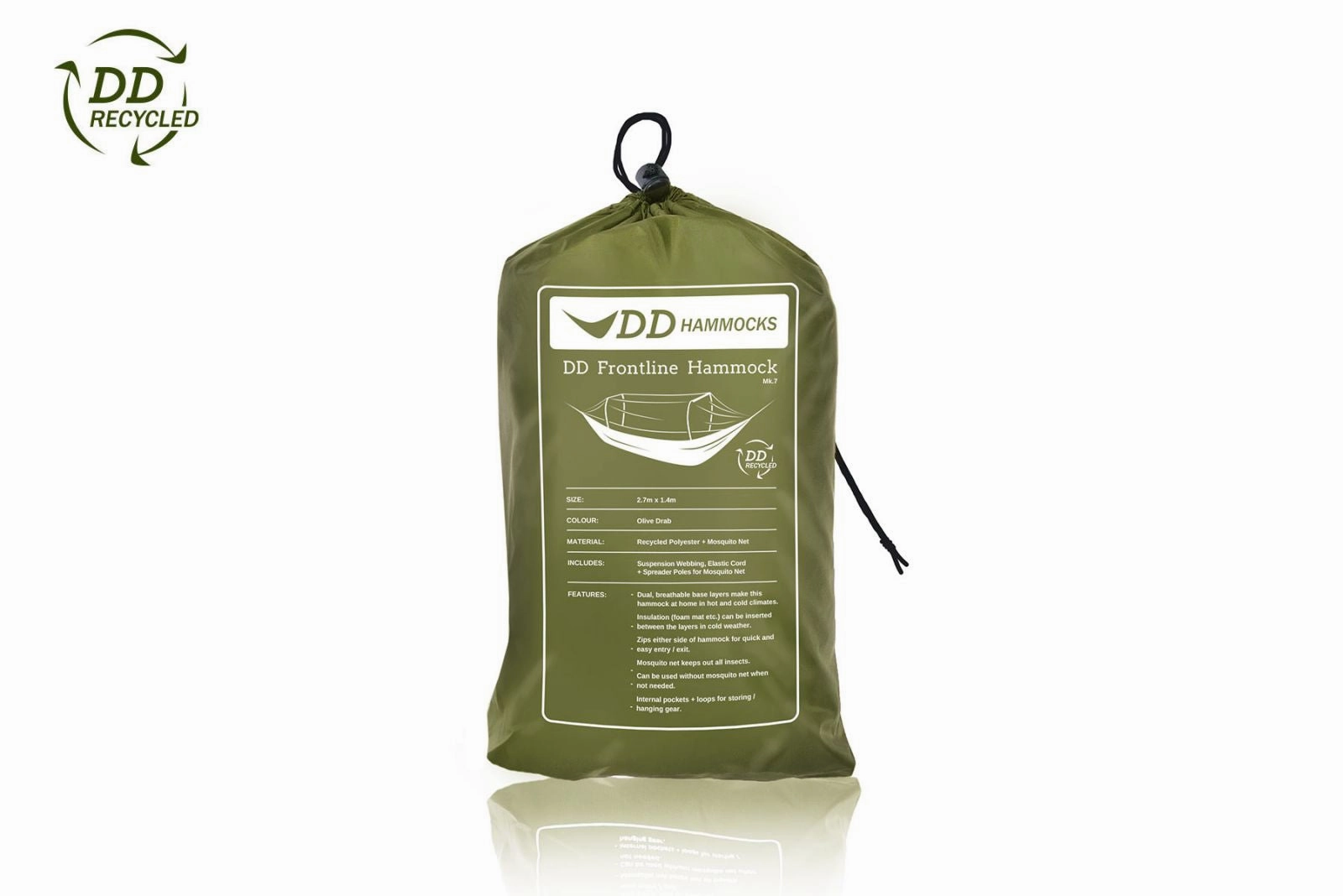 DD Hammocks Recycled Frontline Hammock - Olive Drab
