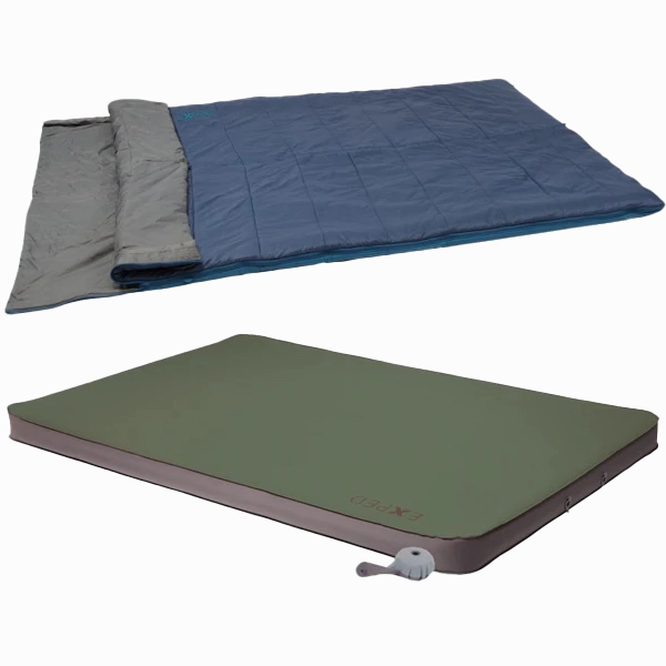 Duo Car Camping Sleeping Bag & Pad Combo