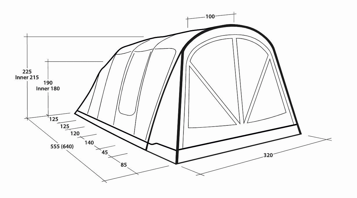 EX DISPLAY Outwell Florida 5 Air Tents - 2025