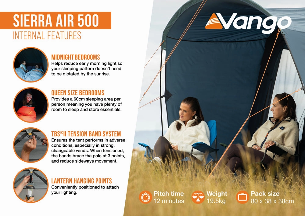 EX DISPLAY Vango Sierra Air 500 Tent 2025