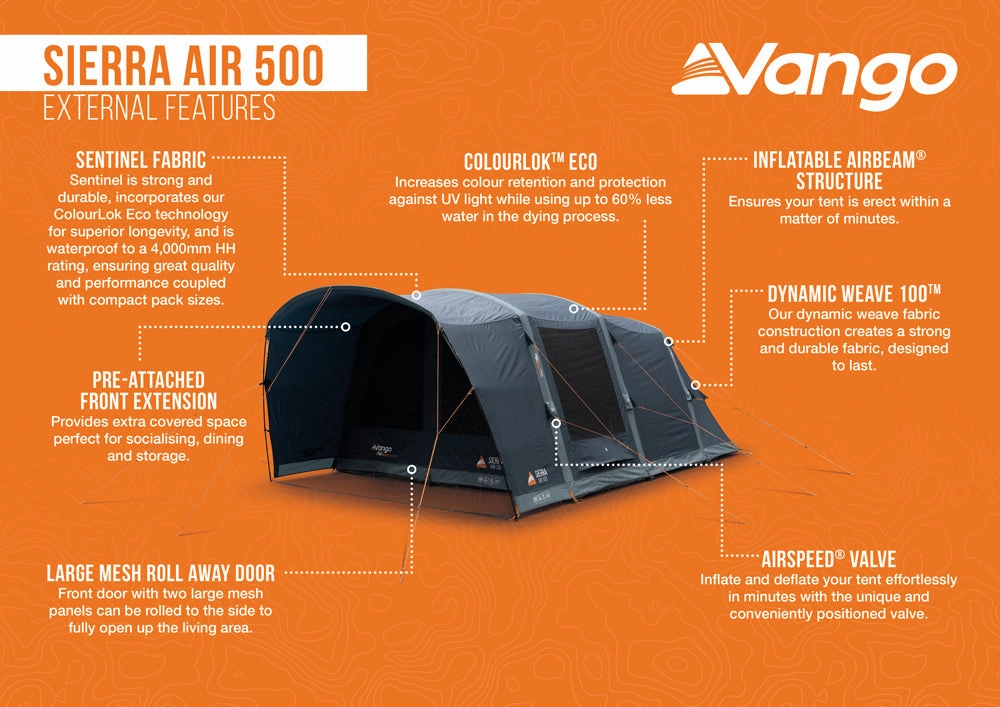 EX DISPLAY Vango Sierra Air 500 Tent 2025