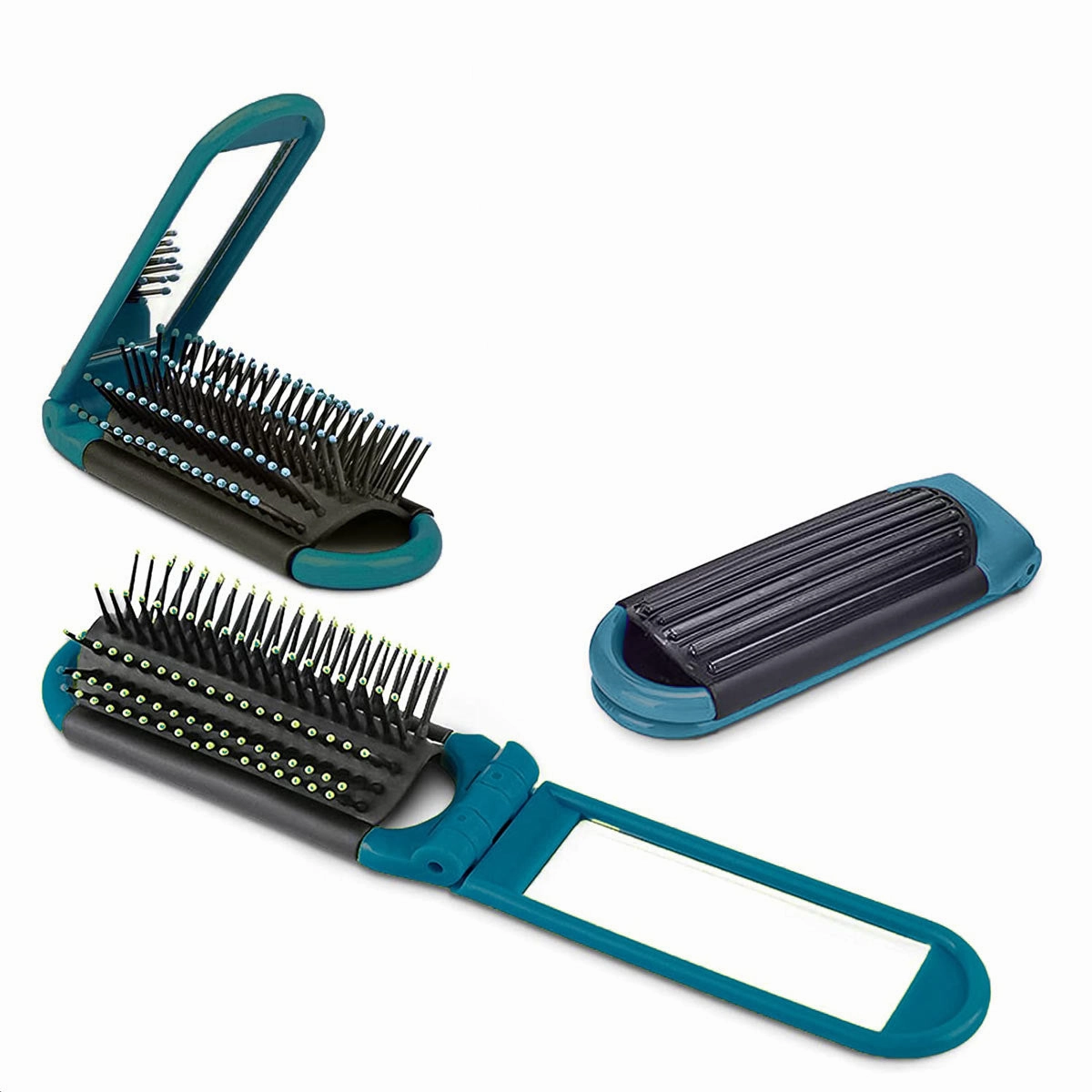 Folding Hair Brush with Mirror