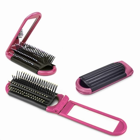 Folding Hair Brush with Mirror