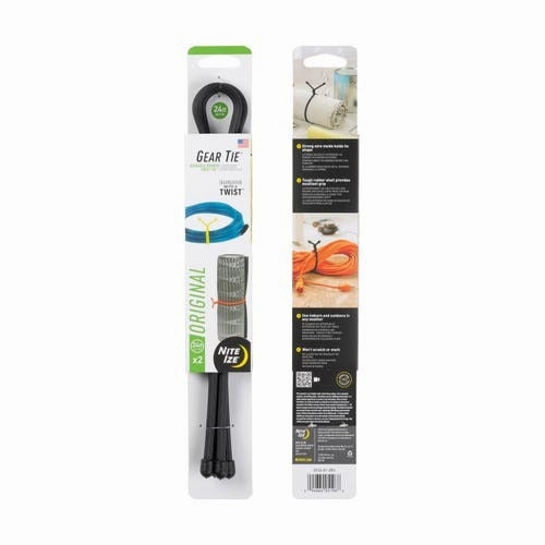 Gear Tie Original Reusable Rubber 24in Twist Tie - 2pk