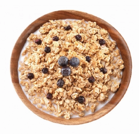 Granola with Milk & Blueberries