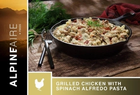 Grilled Chicken with Spinach Alfredo Pasta