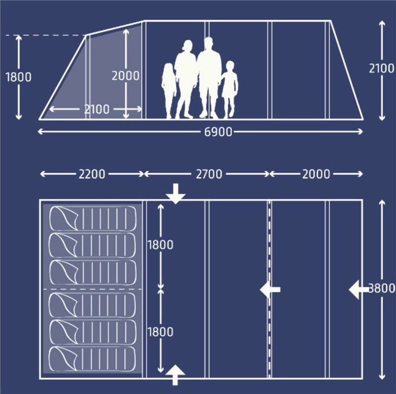 Kampa Hayling 6 Poled Tent 2025