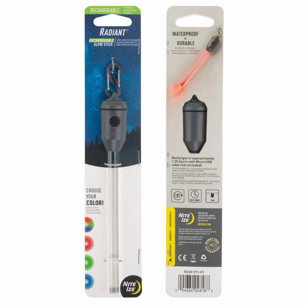 Nite Ize Radiant Rechargeable LED Glow Stick with Disc-O Select