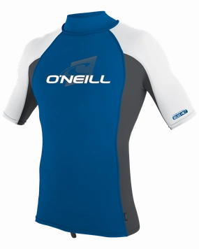 O'Neill Outdoor Premium Skins Turtleneck Rash Vest in Deepsea, Graphite & White