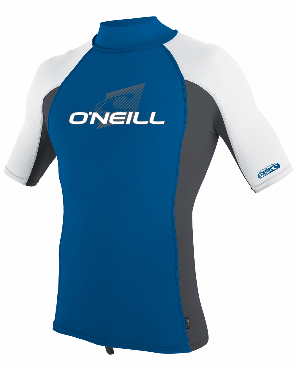 O'Neill Outdoor Premium Skins Turtleneck Rash Vest in Deepsea, Graphite & White