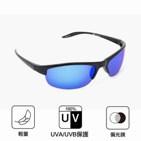 Outdoor Optic-Nerve 偏光太陽鏡 Alpine Shiny Black Polarized Smoke W/Blue Mirror
