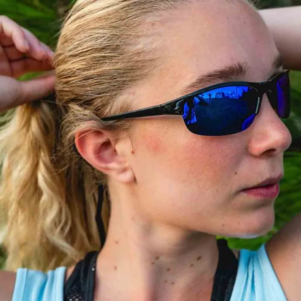 Outdoor Optic-Nerve 偏光太陽鏡 Alpine Shiny Black Polarized Smoke W/Blue Mirror