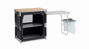 Outwell Padres Kitchen Table With Bamboo Table Top & Side Unit