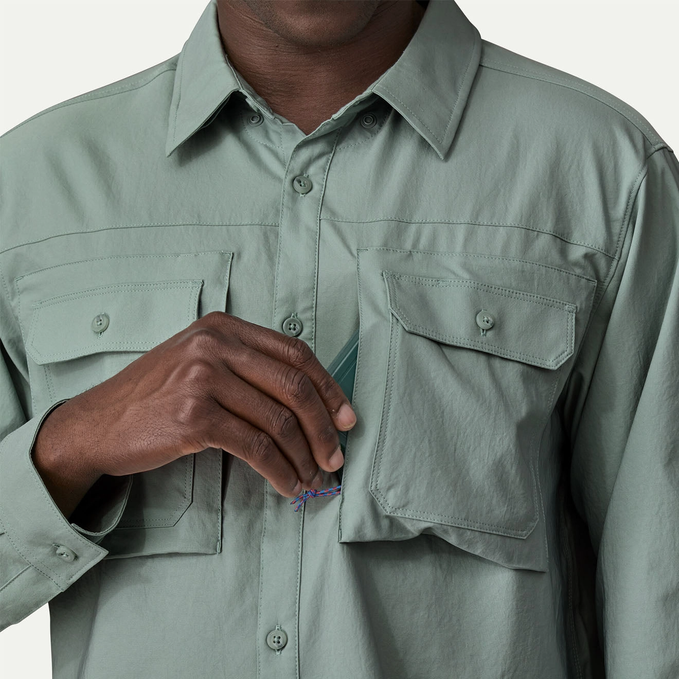 Patagonia L/S Self Guided Sun Shirt Thermal Blue Patagonia Outdoor