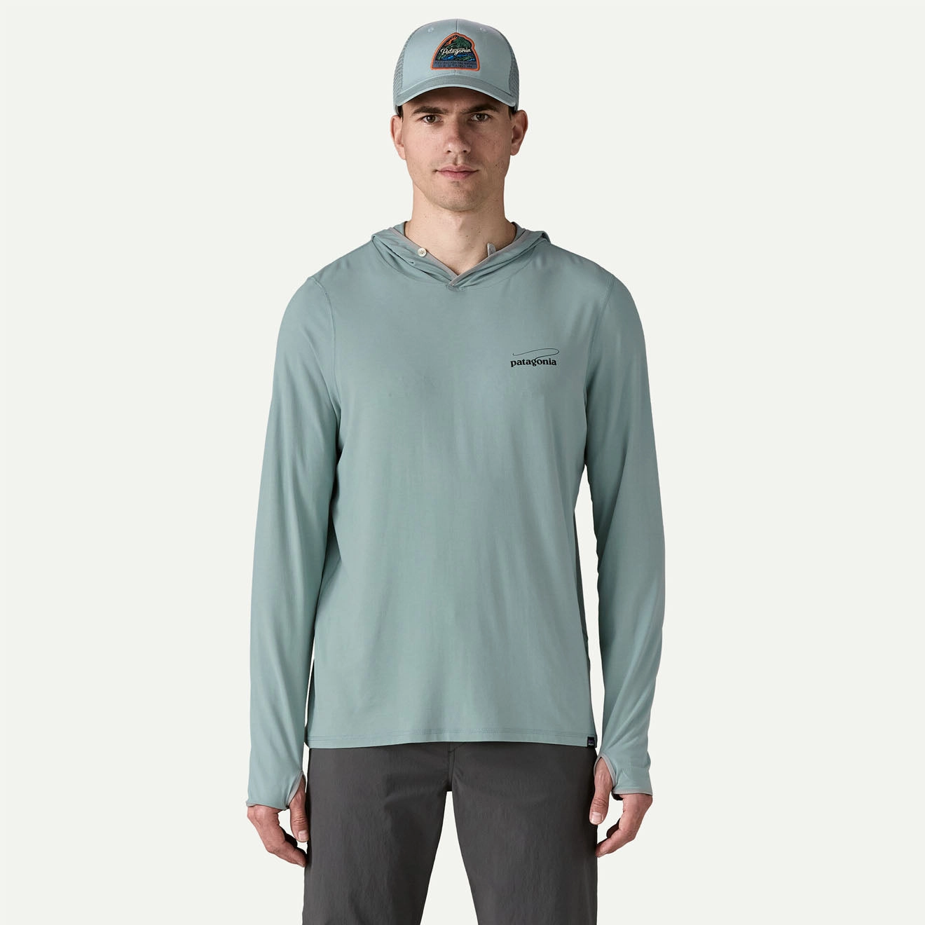 Patagonia Tropic Comfort Natural Graphic Hoody Casting Logo / Thermal Blue Patagonia Outdoor