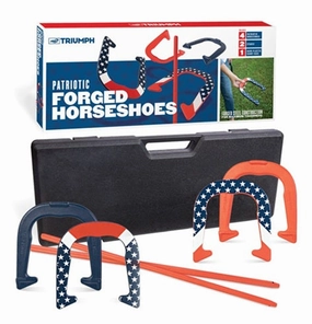 Patriotic Forged Horseshoe Set