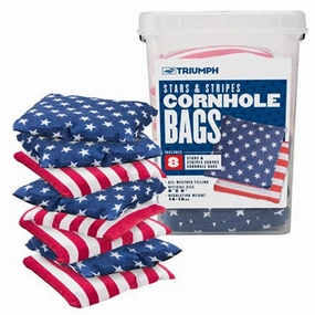 Patriotic Stars and Stripes Bean Bag Set - 8 Pack (16oz)