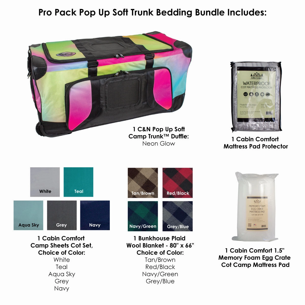 Pro Pack Pop Up Soft Trunk Bedding Bundle