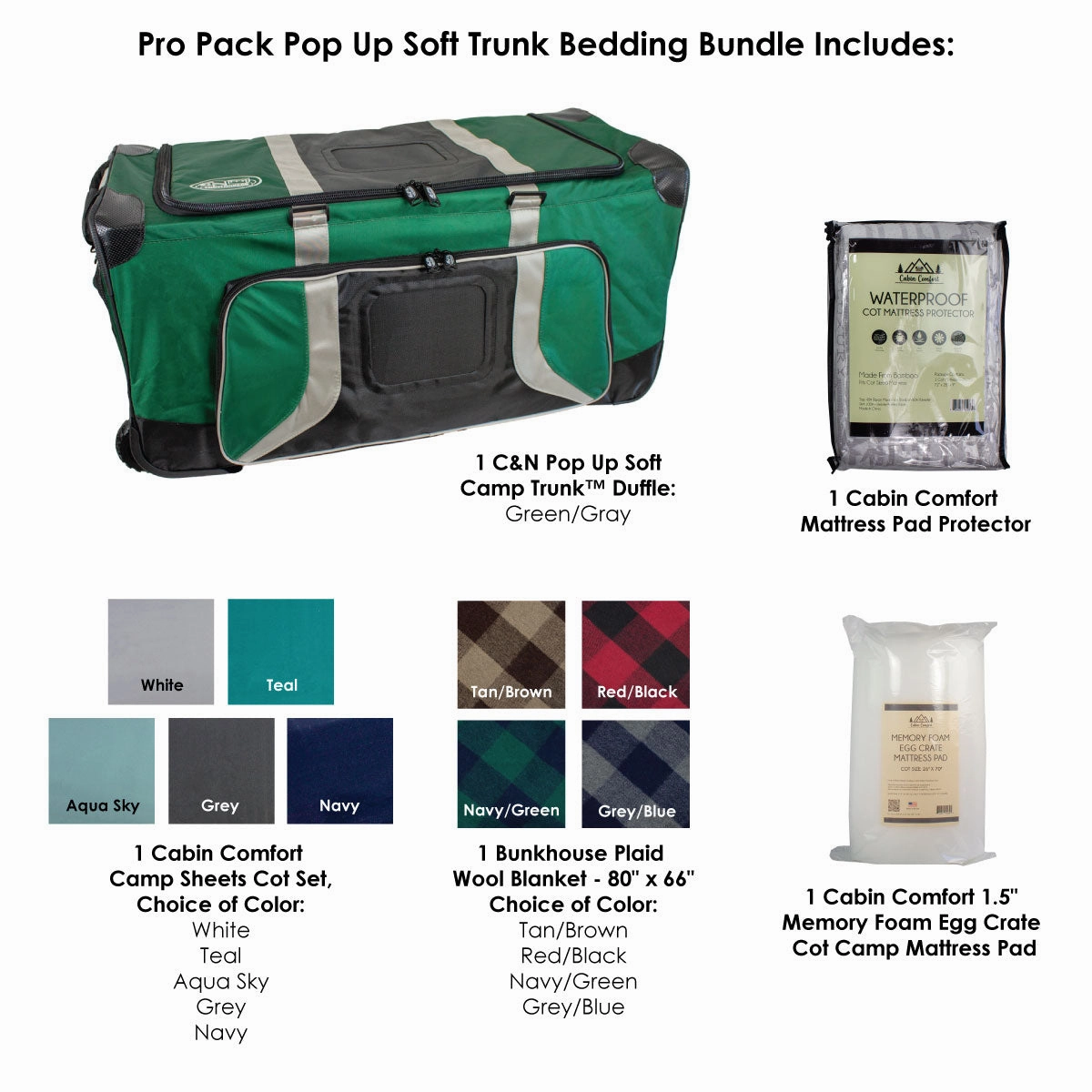 Pro Pack Pop Up Soft Trunk Bedding Bundle