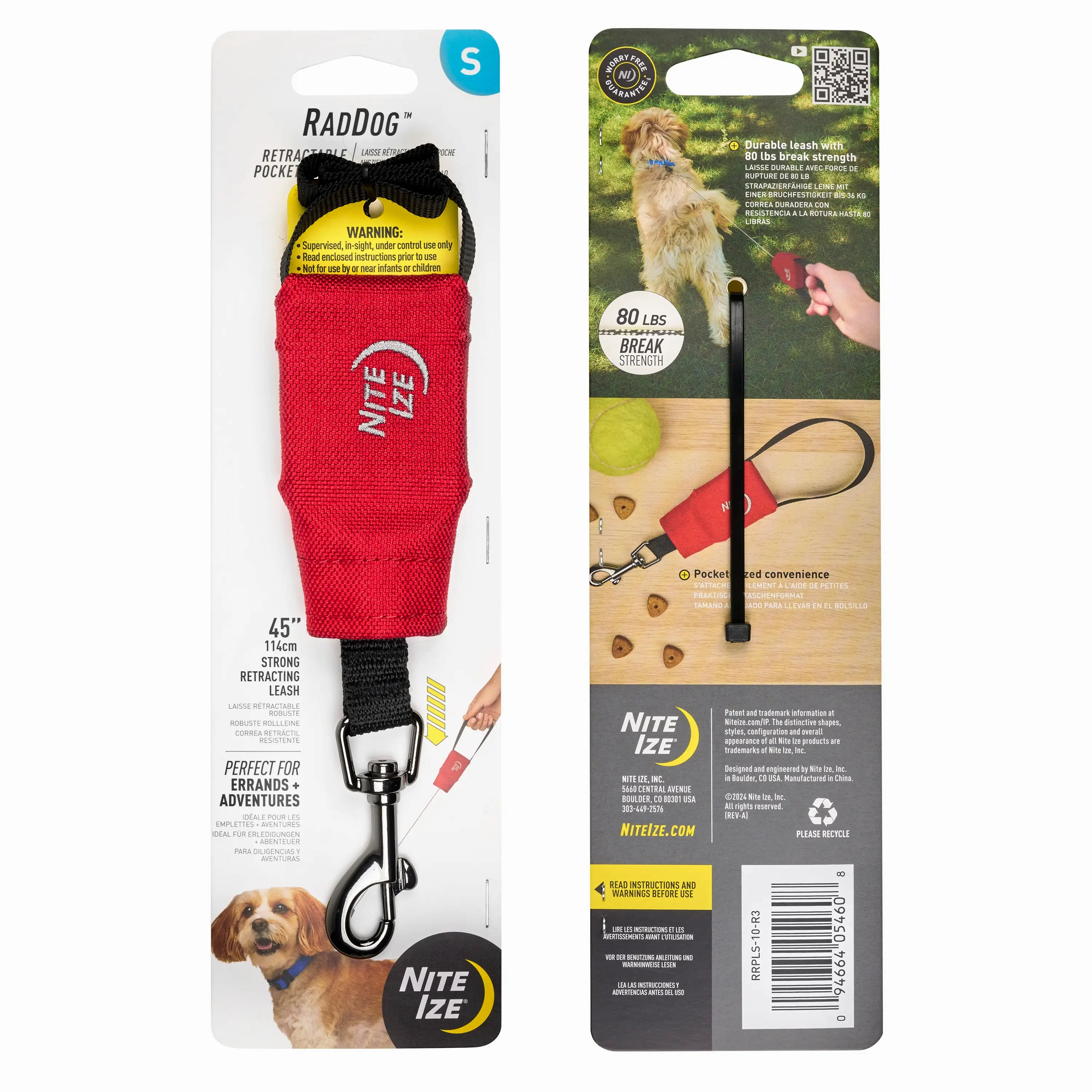 RadDog Retractable Pocket Leash-Sm