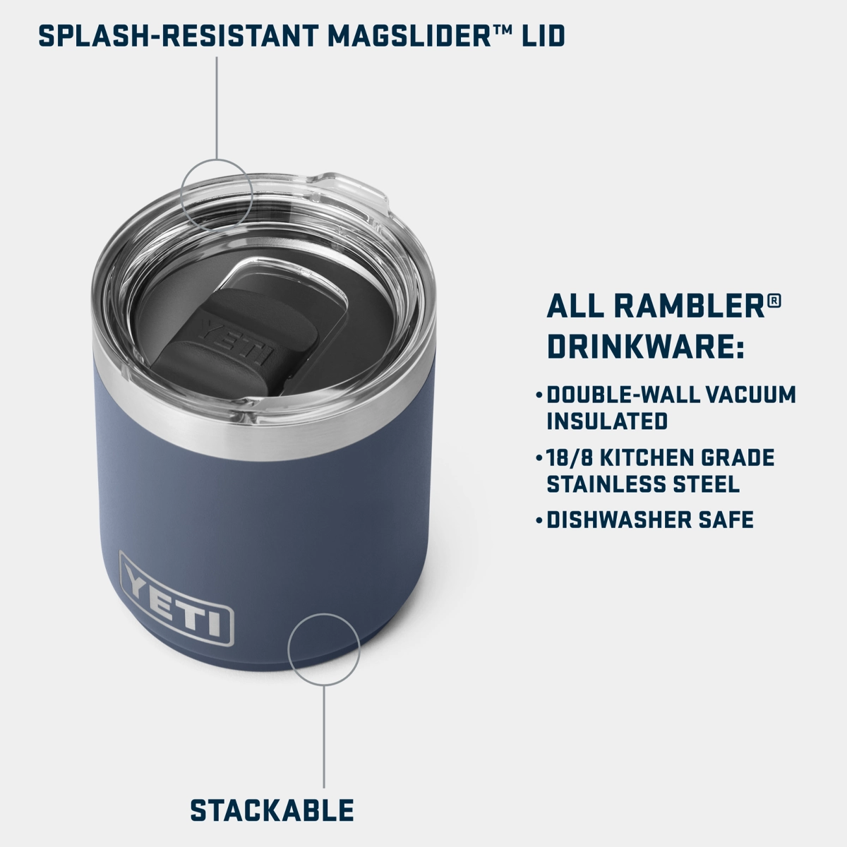Rambler 10 oz Lowball 2.0 with MagSlider Lid