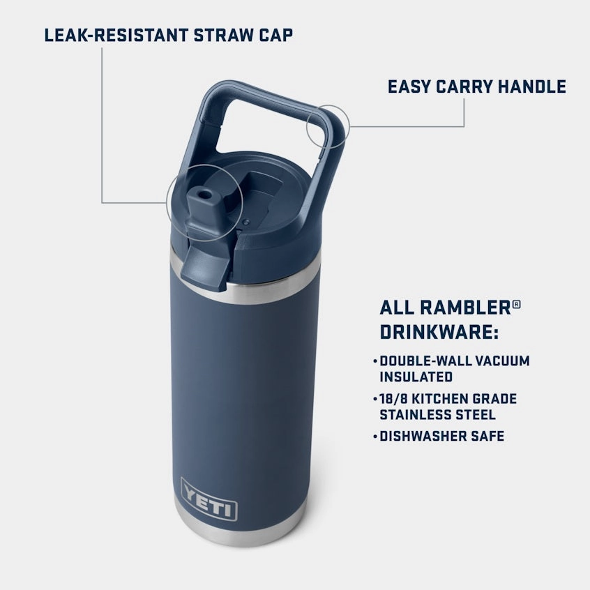 Rambler 18 oz. Water Bottle with Color-Matched Straw Cap