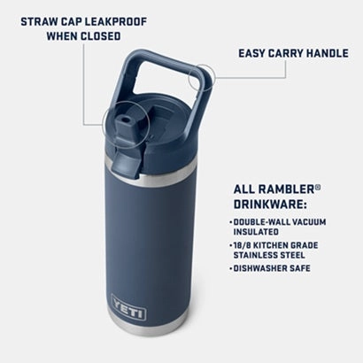 Rambler 18 oz. Water Bottle with Color-Matched Straw Cap