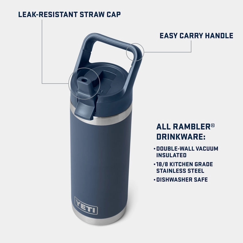 Rambler 18 oz. Water Bottle with Color-Matched Straw Cap