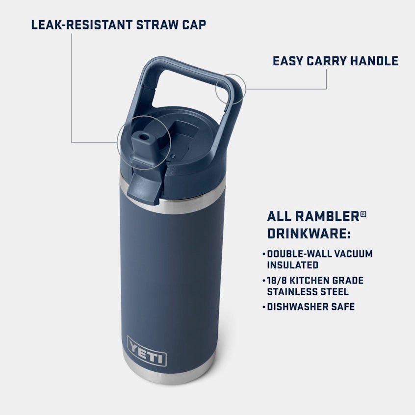 Rambler 18 oz. Water Bottle with Color-Matched Straw Cap