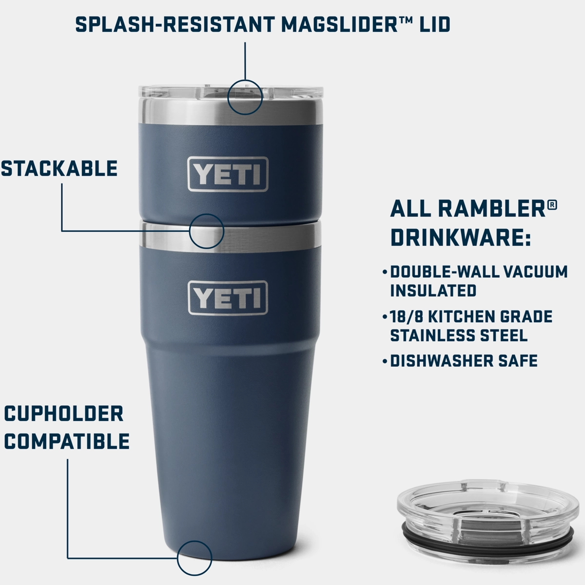 Rambler 20 oz Stackable Cup with MagSlider Lid