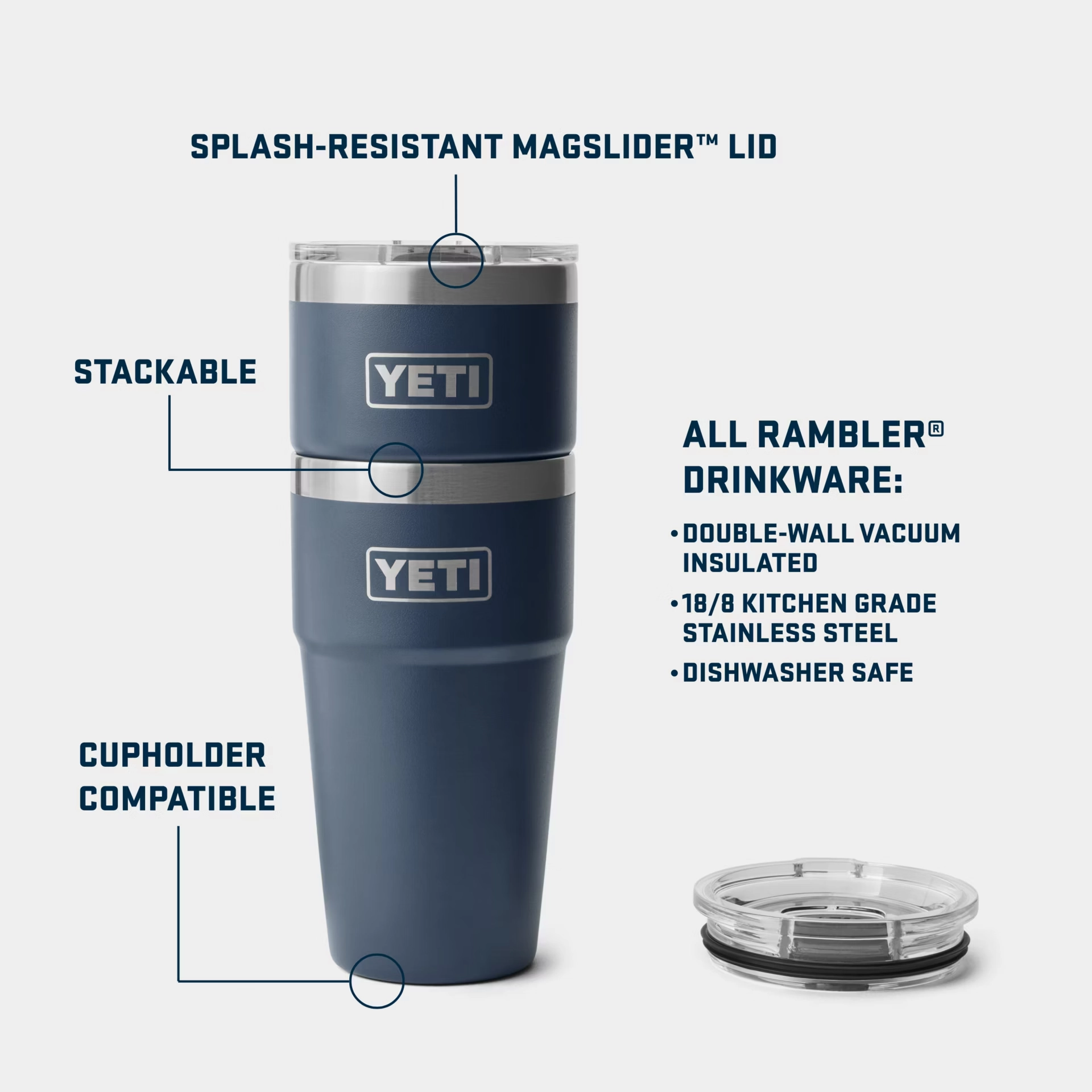 Rambler 20 oz. Stackable Cup with Magslider Lid
