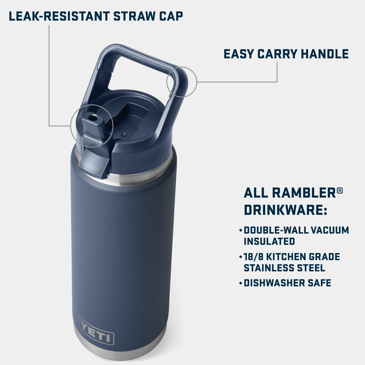 Rambler 26 oz Bottle with Color Matched Straw Cap