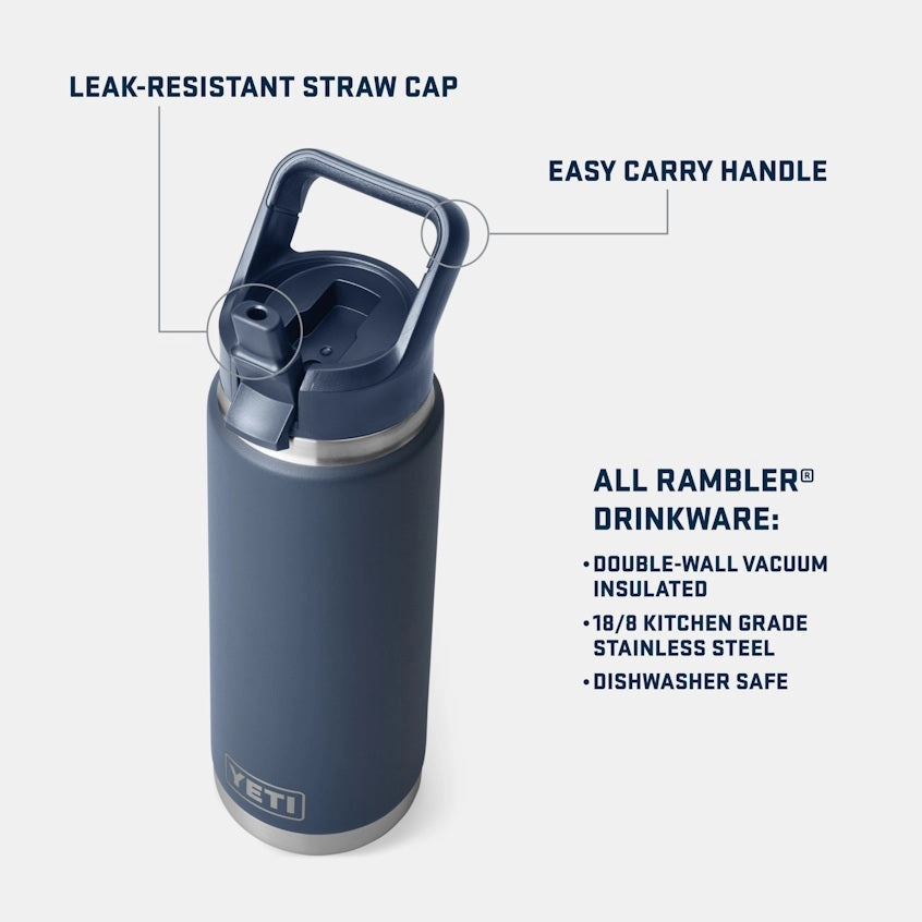 Rambler 26 oz. Water Bottle with Color-Matched Straw Cap