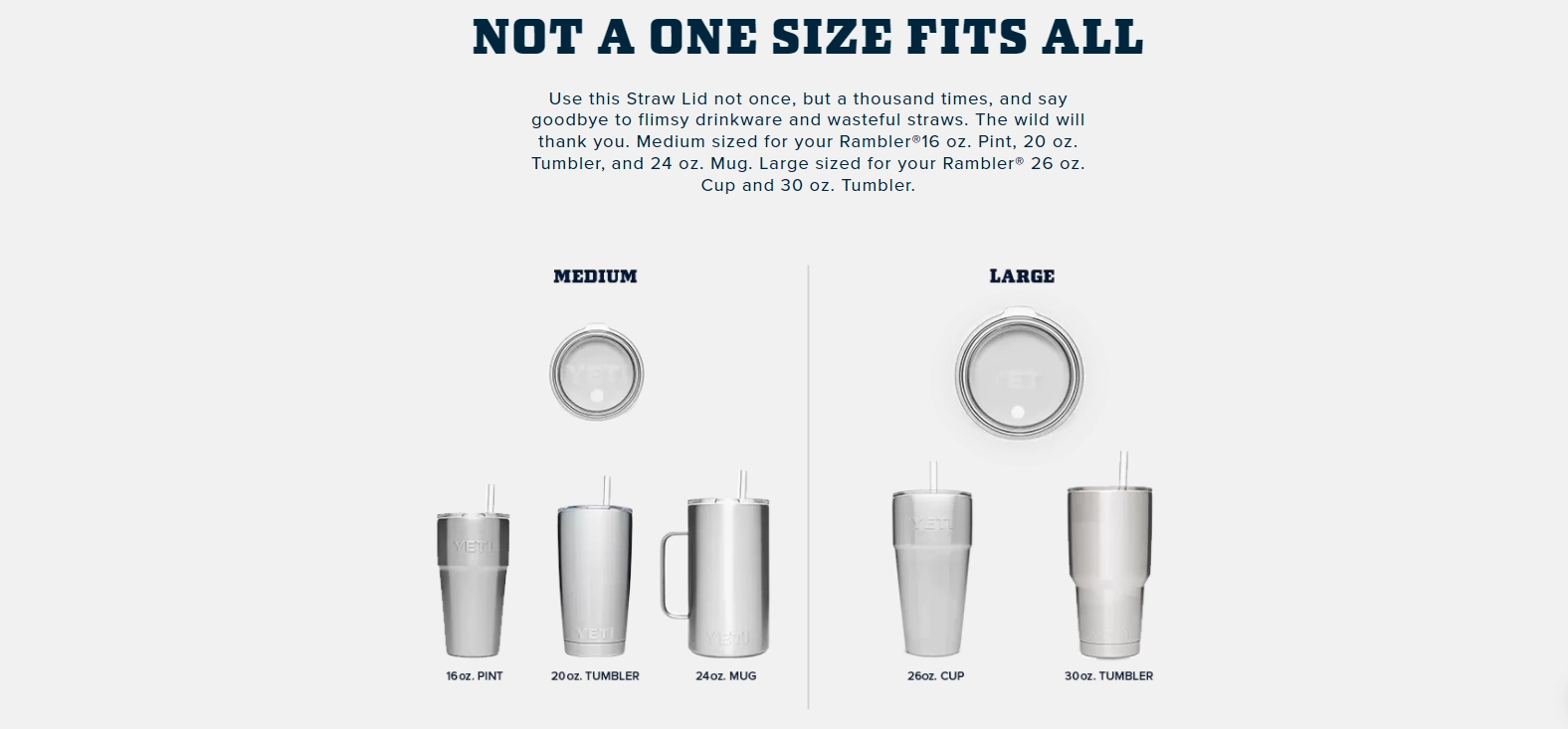 Rambler Tumbler Straw Lid - Large Fit