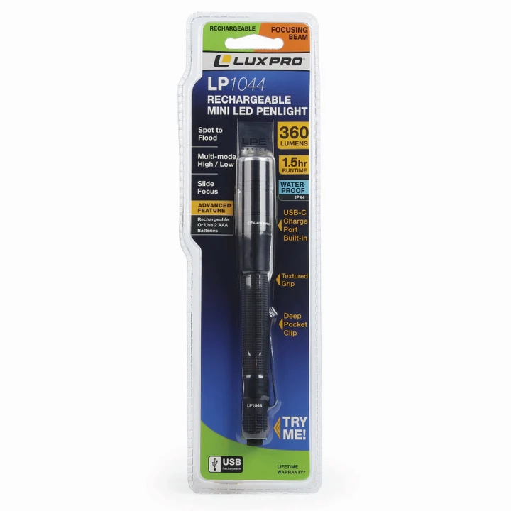 Rechargeable Focusing Penlight 360 Lumen LED Flashlight