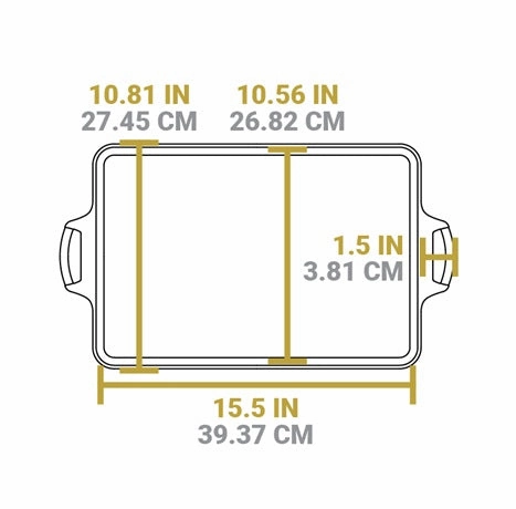 Seasoned Cast Iron Baking Pan - 15.5 x10.5in