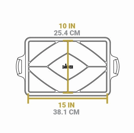 Seasoned Cast Iron Baking Pan - 15.5 x10.5in