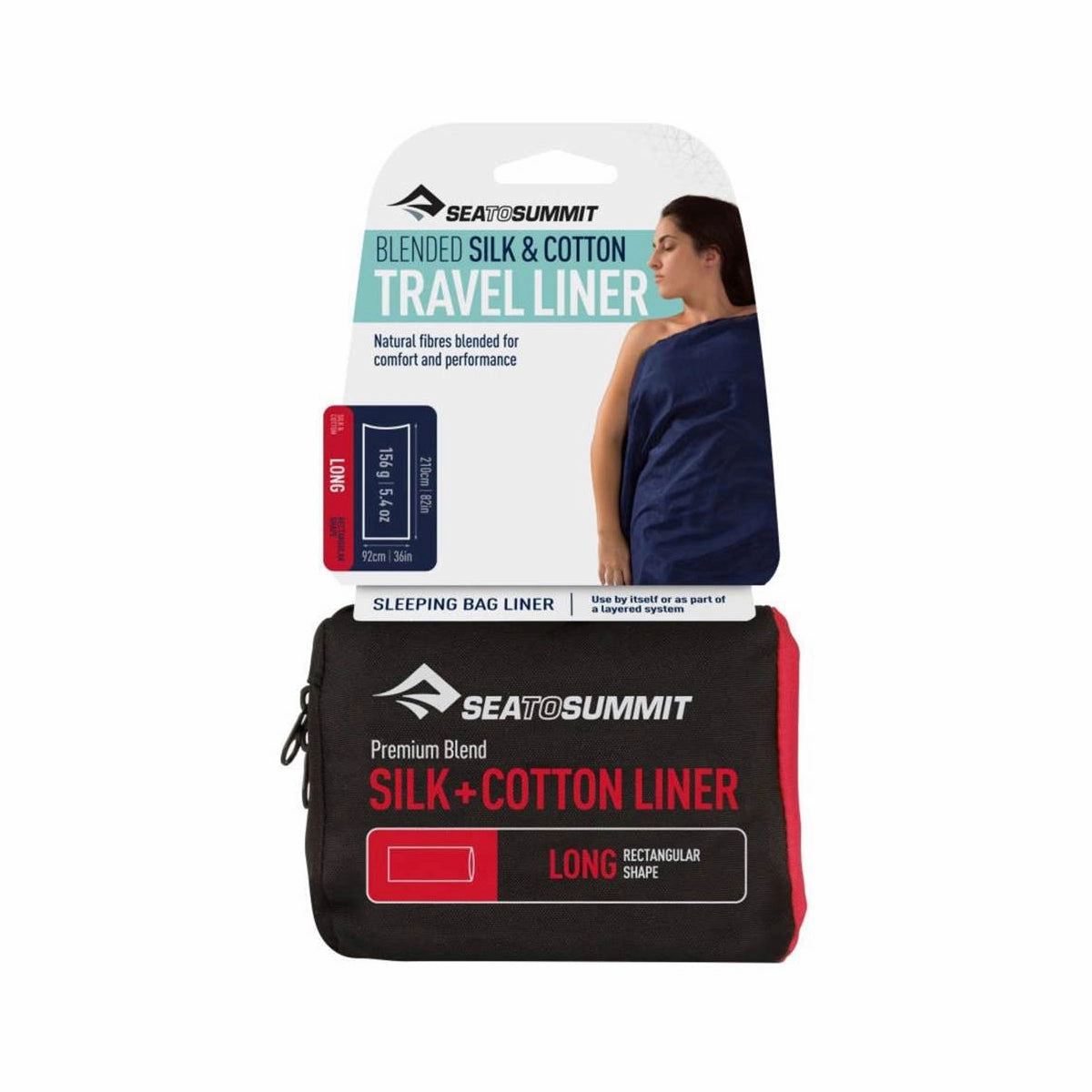 Silk Cotton Travel Liner Navy Blue