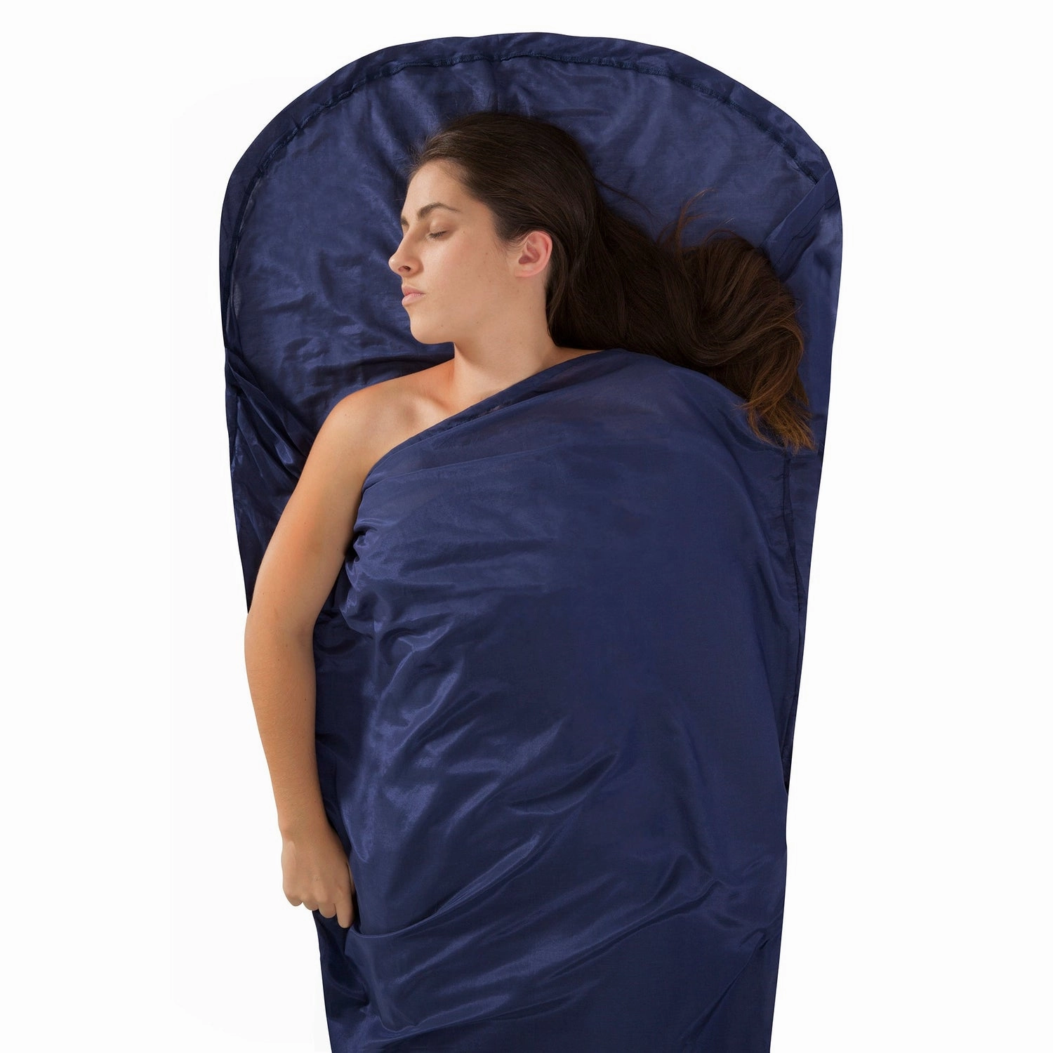 Silk Cotton Travel Liner Navy Blue